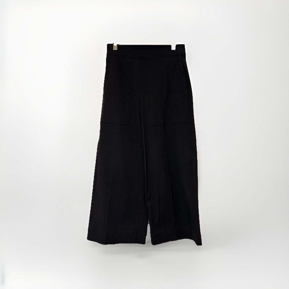 Spanx Womens Perfect Pants Sz XS  Black  Wide Leg Ponte Knit Pull On Pockets